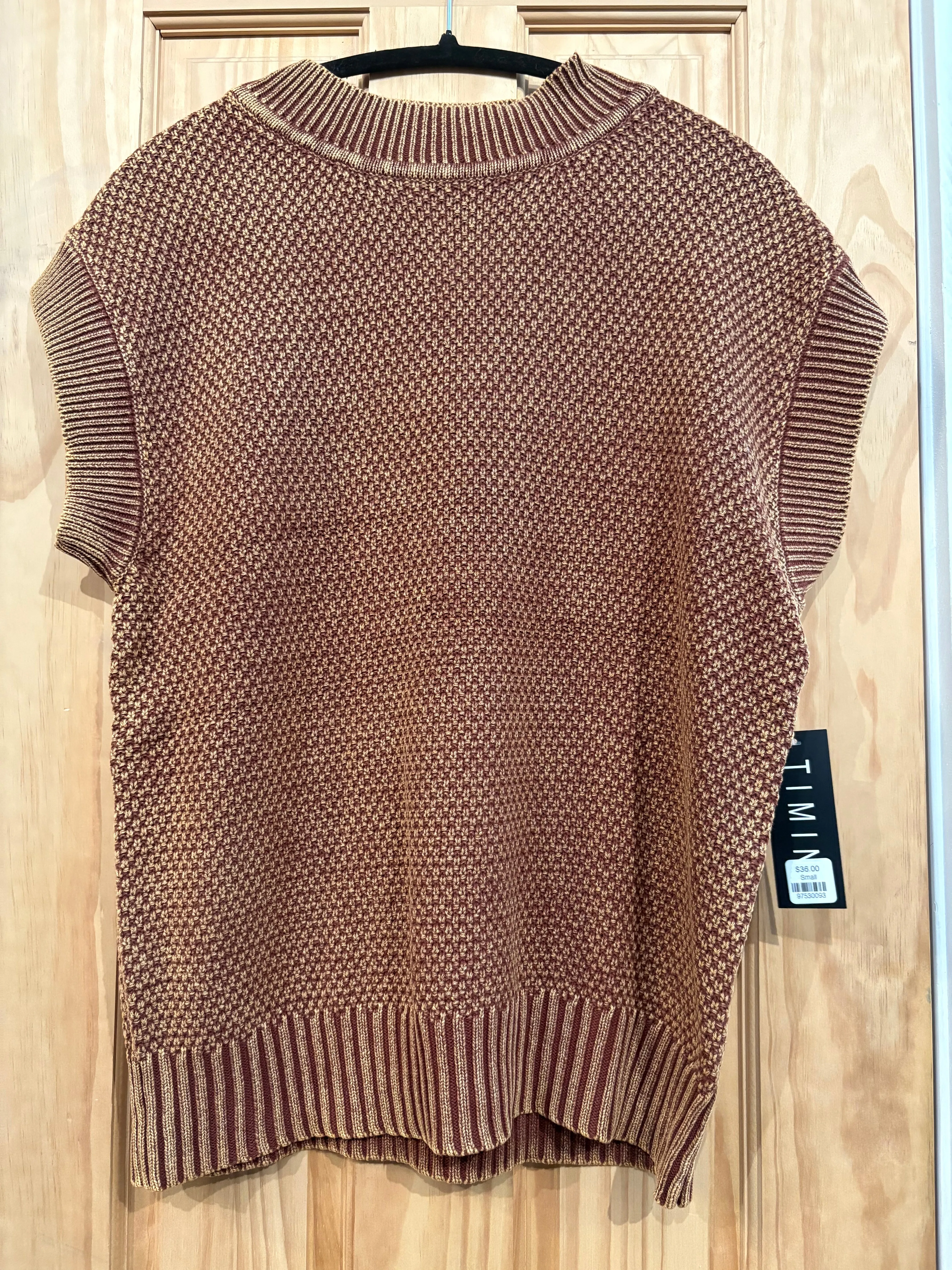 Cap Sleeve Round Neck Mineral Wash Sweater sold by Sunbeam product image thumbnail 4