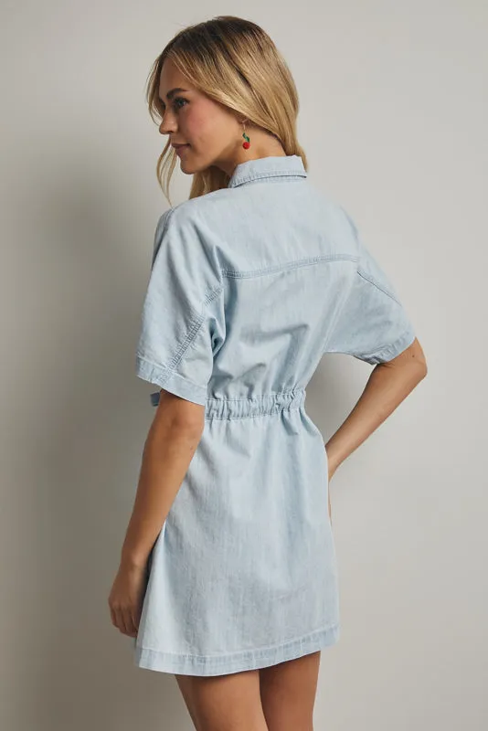 Collared Denim Mini Dress sold by Sunbeam product image thumbnail 4
