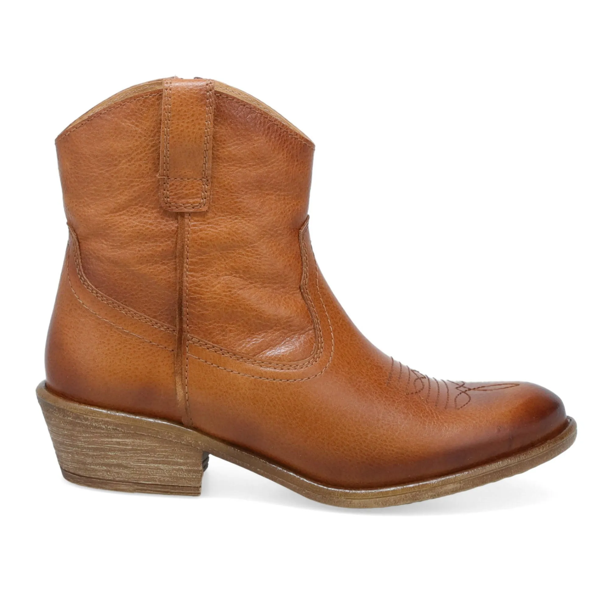 Carlitos Cowboy Ankle Boot - Brandy sold by Sunbeam