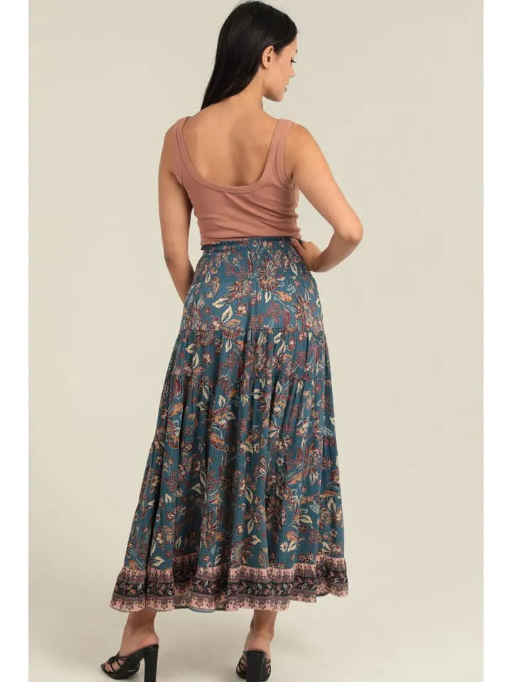 Smocked Waistband A Line Maxi Skirt with Side Slit sold by Sunbeam product image thumbnail 4