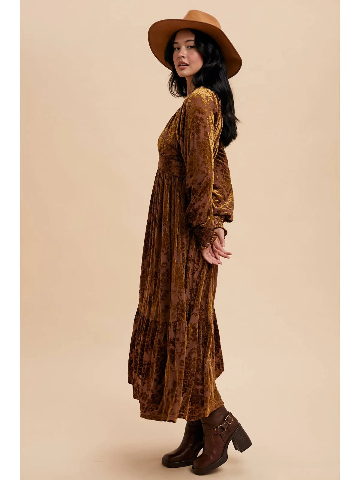 Velvet Burnout Maxi Dress sold by Sunbeam product image thumbnail 2