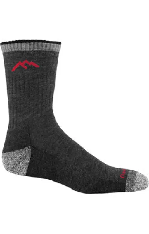Men's Black Hiker/Trek Micro Crew Midweight with Cushion made by Darn Tough Vermont