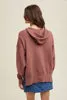 Hooded Sweater With Side Slits- Red Bean sold by Sunbeam product image thumbnail 2