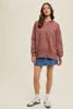 Hooded Sweater With Side Slits- Red Bean sold by Sunbeam product image thumbnail 3