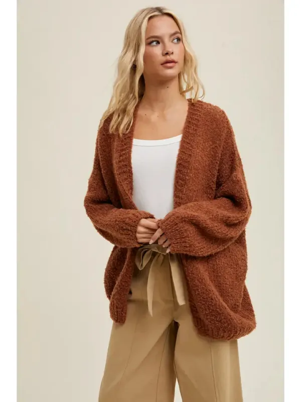 Brushed Cardigan - Brick made by Wishlist