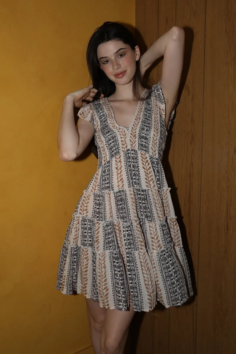 Deep V-Neck Cap Sleeve Short Dress sold by Sunbeam