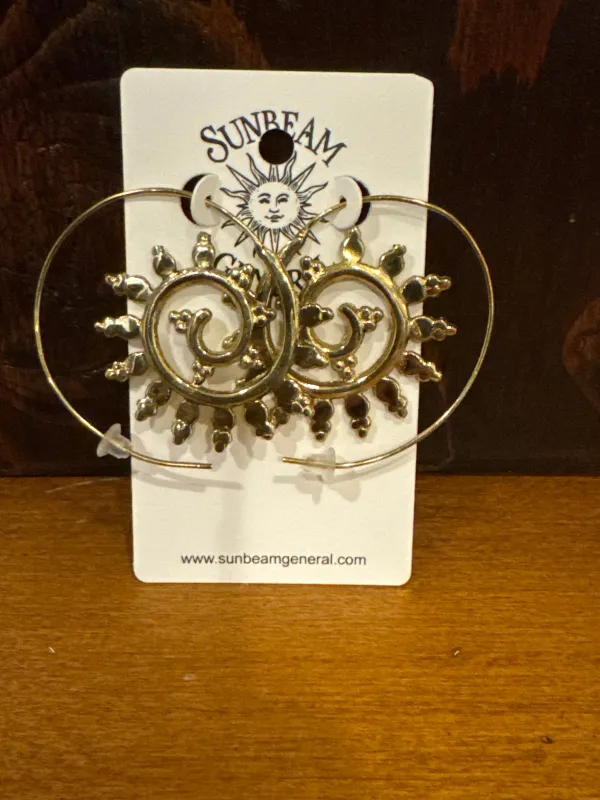 Kamni Spiral Brass Earring made by Sunbeam