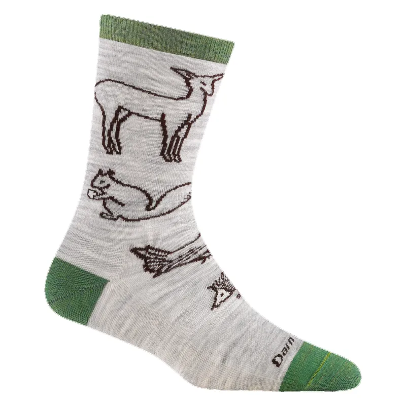 Women's Woodland Creatures Crew Lightweight Lifestyle Sock sold by Sunbeam