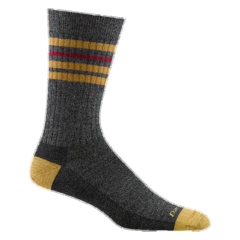 Men's Letterman Crew Lightweight Lifestyle Sock- Charcoal made by Darn Tough Vermont