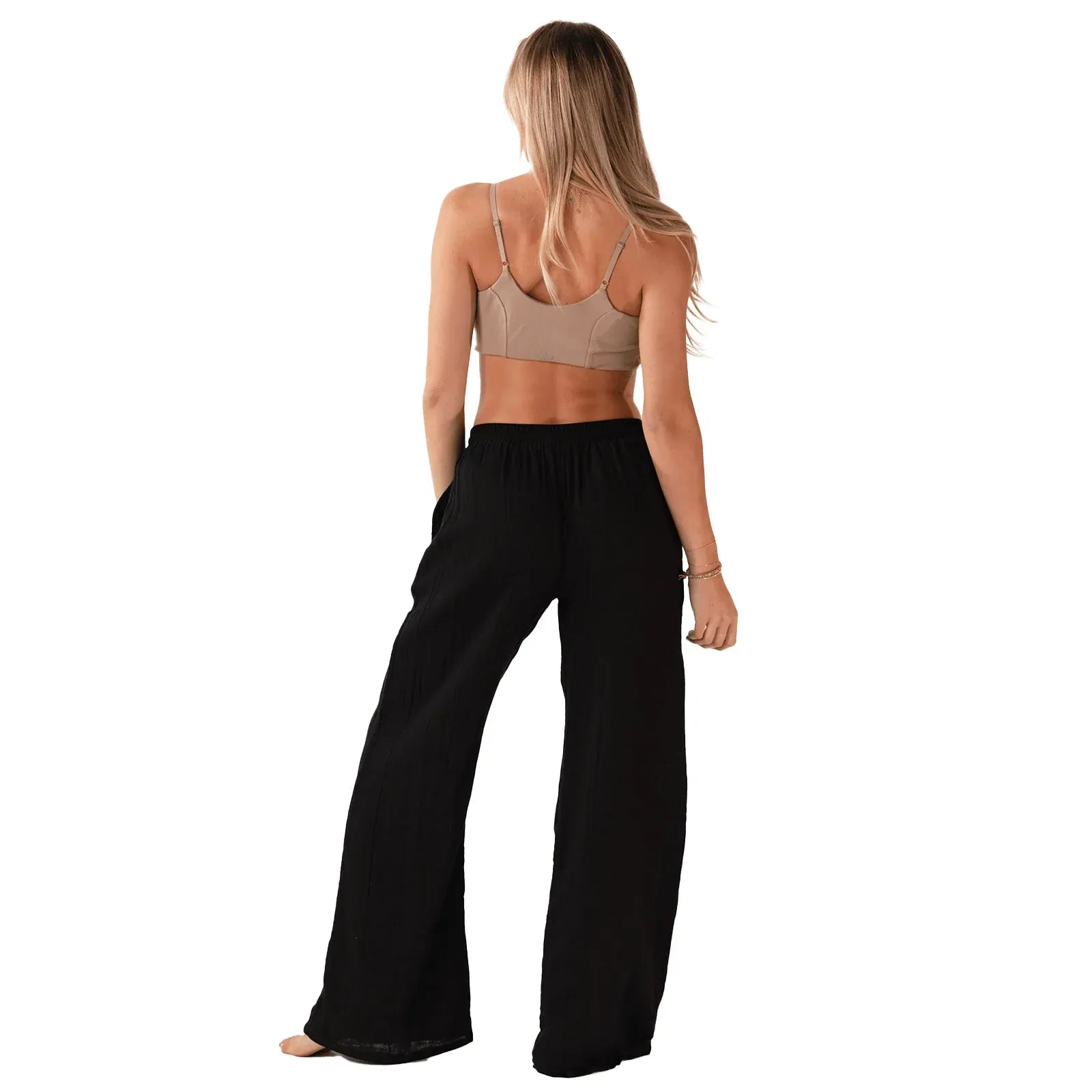 Black Cotton Cabana Pants sold by Sunbeam product image thumbnail 3