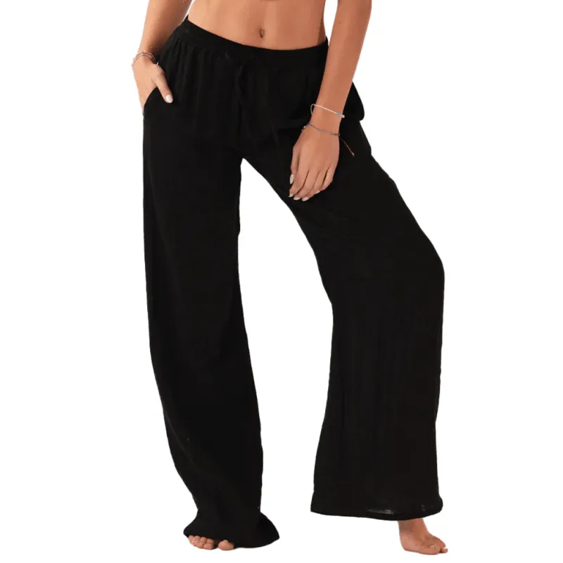 Black Cotton Cabana Pants made by Sunbeam