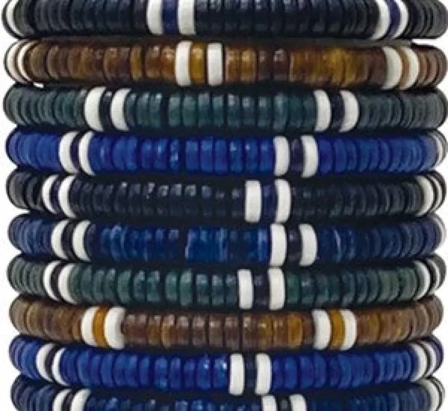 Bone Bead Pattern Adjustable Slide Knot Bracelet Assorted made by Sunbeam
