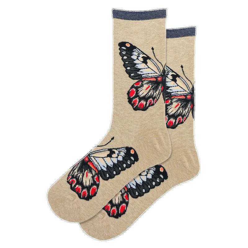 Women's Butterfly Crew Sock sold by Sunbeam