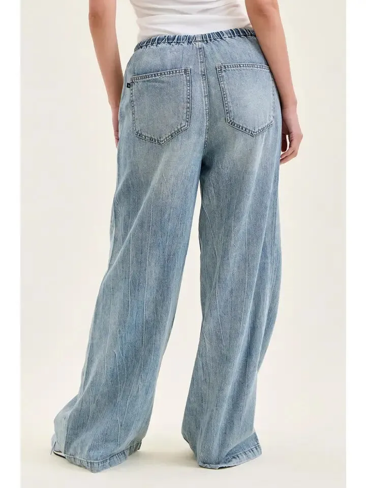 Judy Blue High Waisted Palazzo Featherweight Jeans with Drawcord sold by Sunbeam product image thumbnail 5