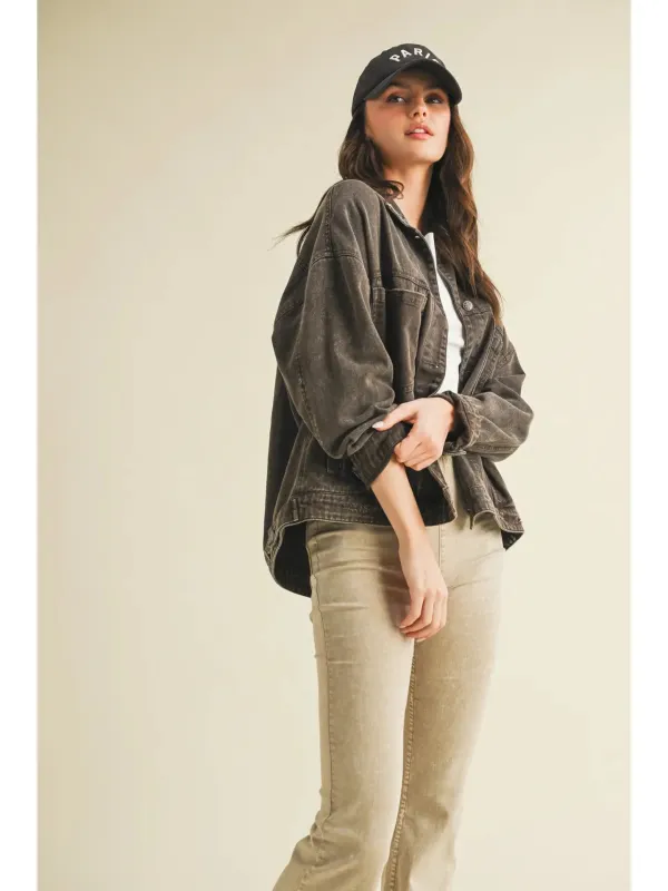 Vintage Wash Pleated Back Jacket made by Mustard Seed