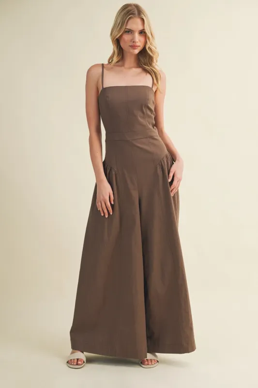 Square Neck Seamed Wide-Leg Jumpsuit made by Mustard Seed