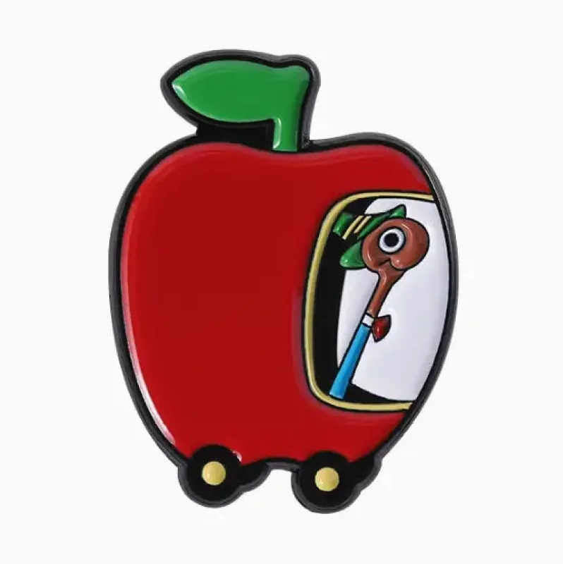 Apple Car Enamel Pin made by Sunbeam