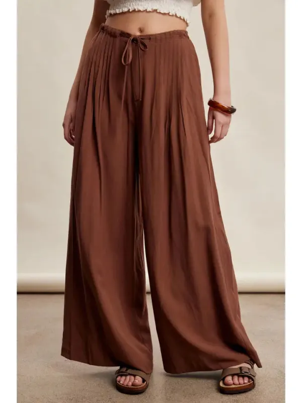 Pleated Waist Wide Leg Pants made by Listicle