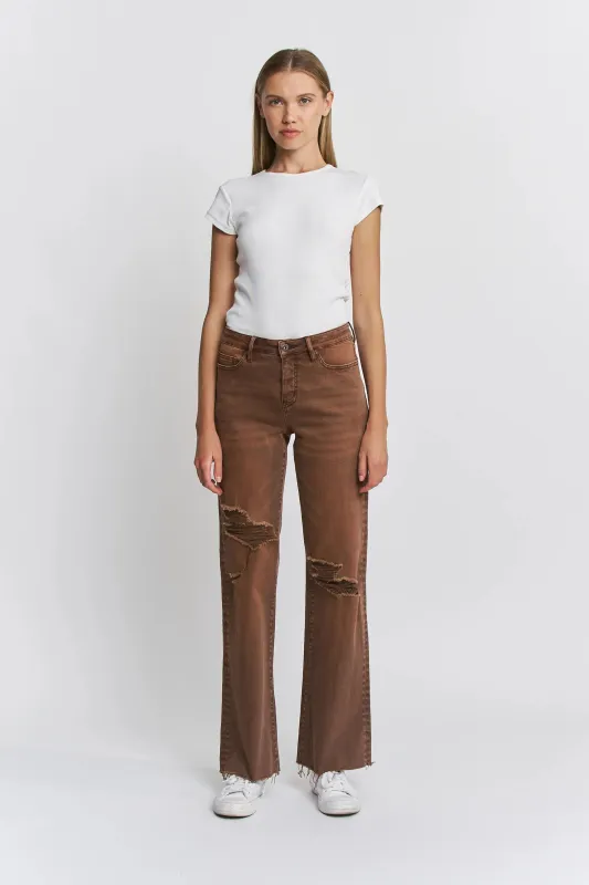 High Rise Wide Leg "Tummy Tuck" Jeans made by Mica Denim
