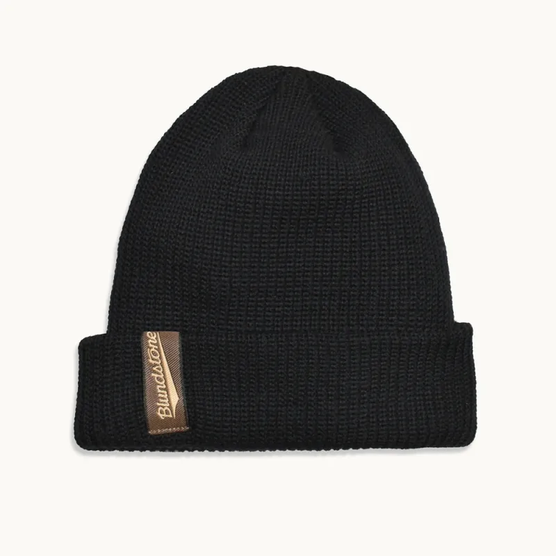 Black Wool Blend Beanie made by Blundstone