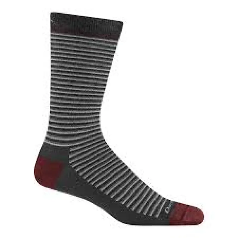 Men's Microstripe Crew Lightweight Lifestyle Socks-Charcoal made by Darn Tough Vermont