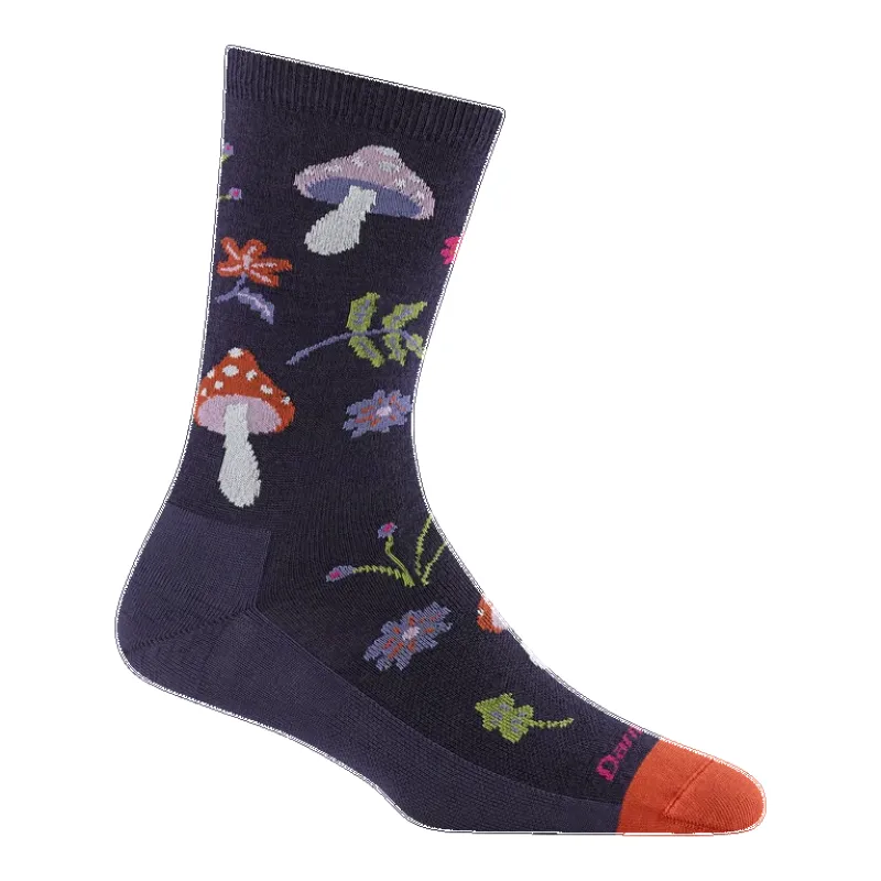 Women's Shroom Bloom Crew Lightweight Lifestyle Socks made by Darn Tough Vermont