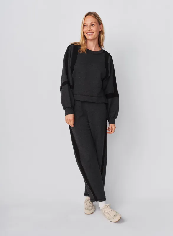 Sundry Raw Seamed Sweatshirt in Washed Black sold by Sundry