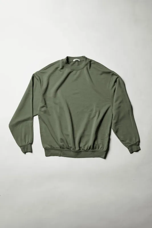 Softest Fleece Crewneck Sweatshirt in Signature Green sold by Sundry