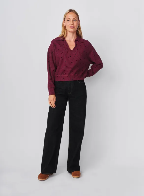 Sundry Stars Popover Polo in Mulled Wine sold by Sundry