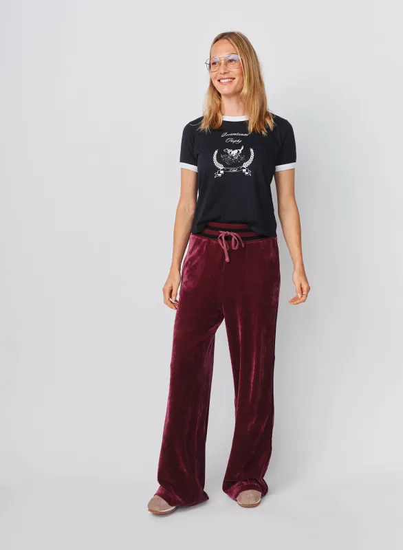 Sundry Track Pant in Mulled Wine sold by Sundry