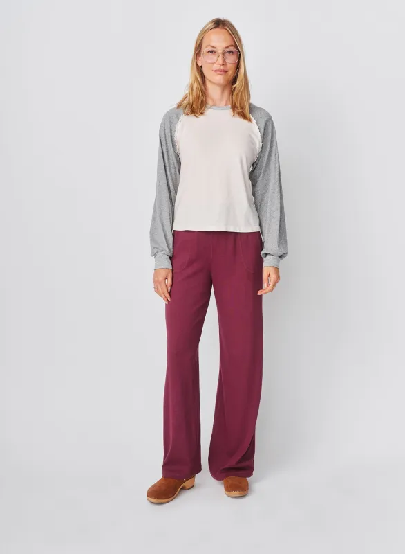 Sundy Ruffle Baseball Tee in Oyster made by Sundry