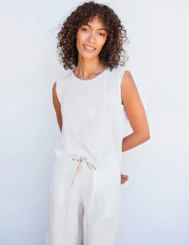 Sundry Muscle Tank in Cream sold by Sundry