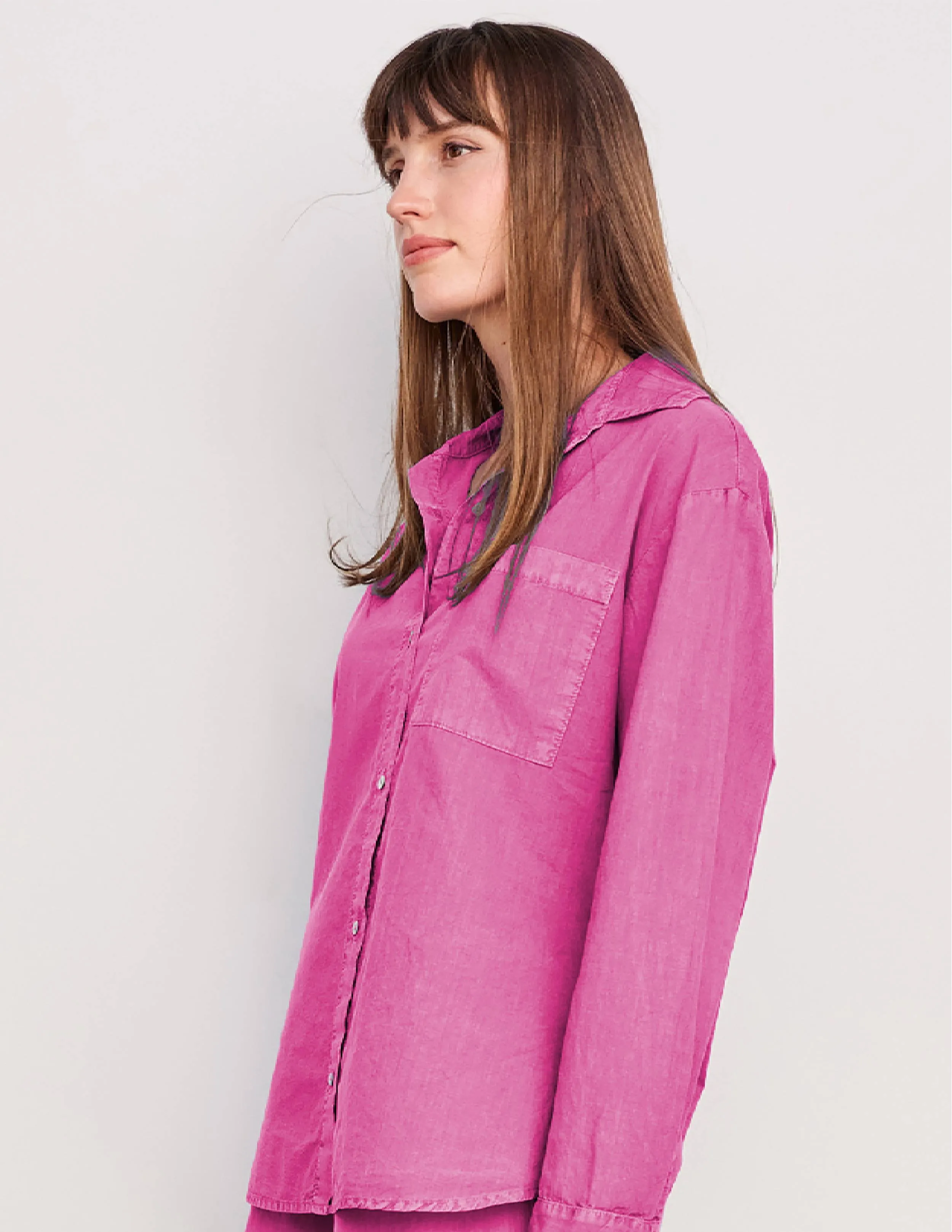 Sundry Voile Button Down in Pigment Magenta sold by Sundry product image thumbnail 2