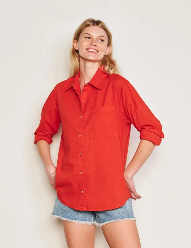 Sundry Classic Shirt in Burnt Red sold by Sundry