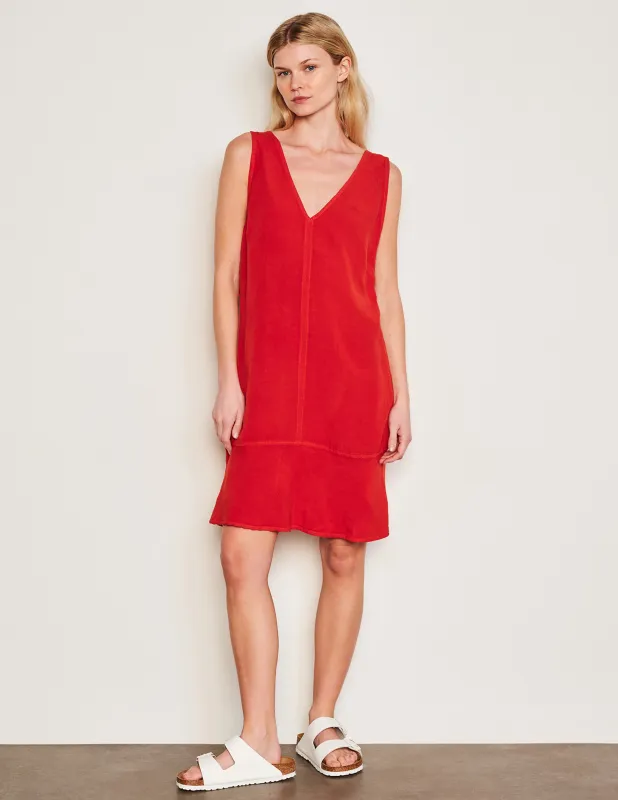 Sundry Short Shift Dress in Burnt Red made by Sundry