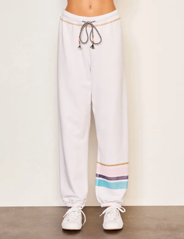 Sundry Jogger Stripe in Optic White sold by Sundry