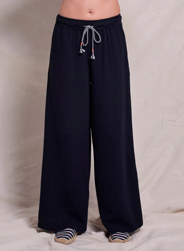 Sundry Wide Leg Pant in Deep Navy sold by Sundry