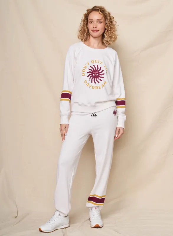 Sundry Daydream Raglan Sweatshirt & Sun & Stripes Sweatpant in Oyster made by Sundry