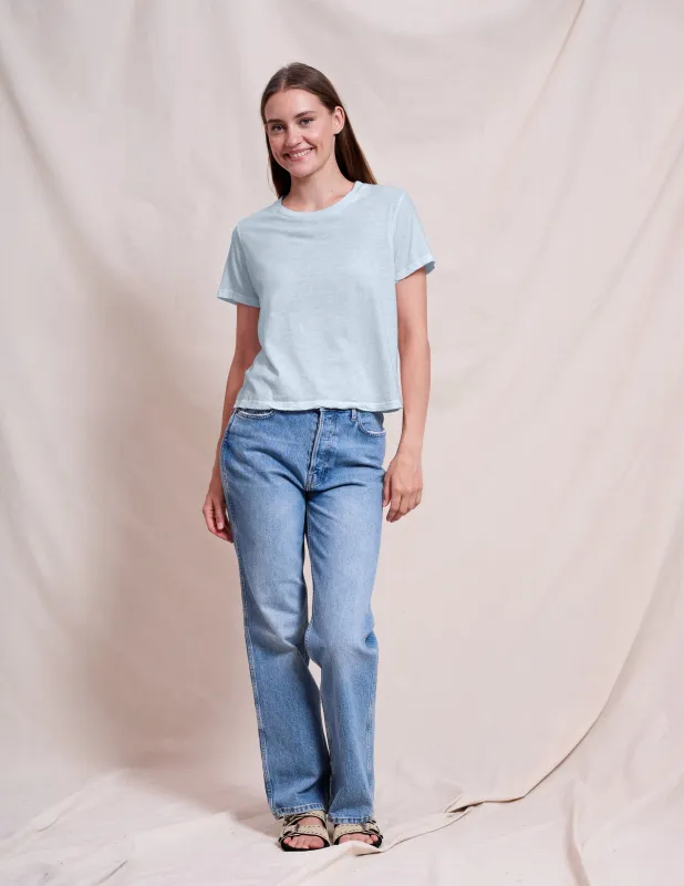 Sundry Crew Neck Tee in Blue Wash sold by Sundry