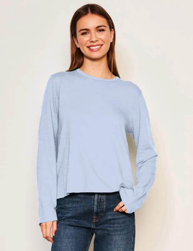 Sundry Long Sleeve Crew in Blue Wash sold by Sundry