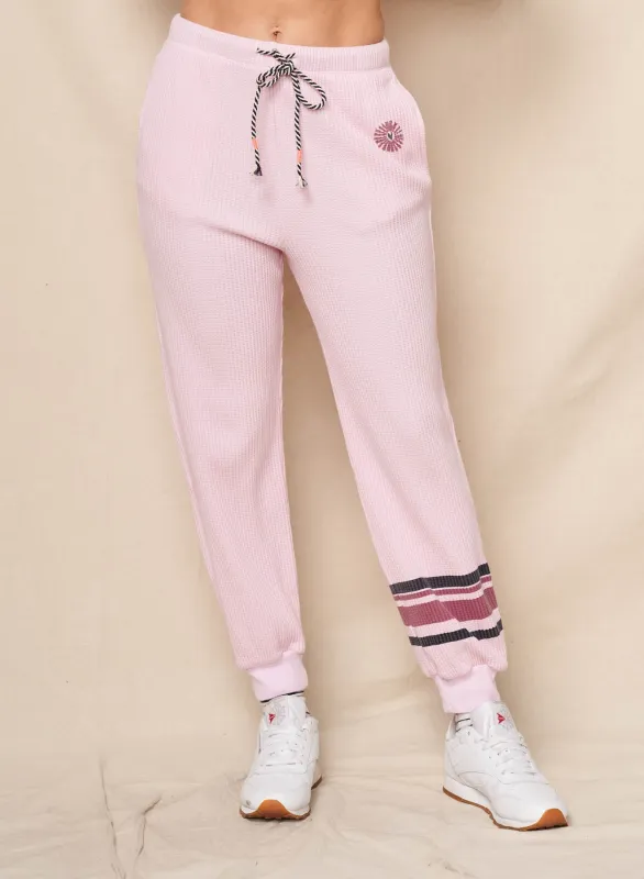 Sundry Heart Sun Stripes Jogger in Ballerina Pink made by Sundry