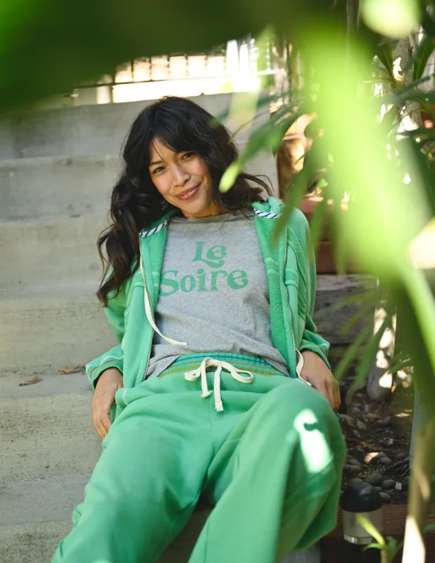 Sundry Raw Seamed Horizon Hoodie & Raw Seamed Pant in Winter Green sold by Sundry