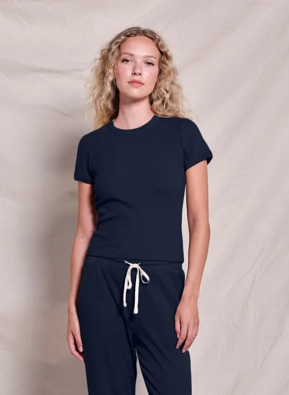 Sundry Shrunken Tee in Deep Navy made by Sundry
