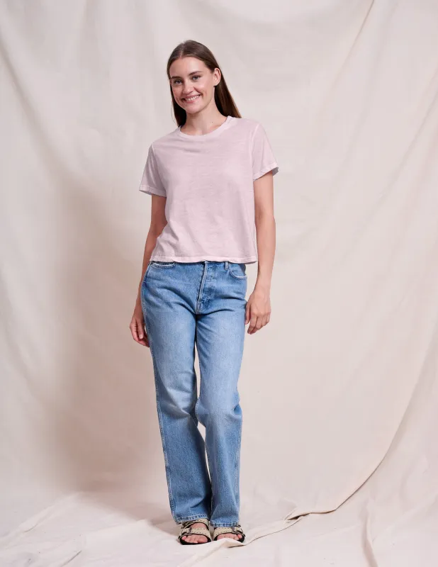 Sundry Crew Neck Tee in Ballerina Pink sold by Sundry