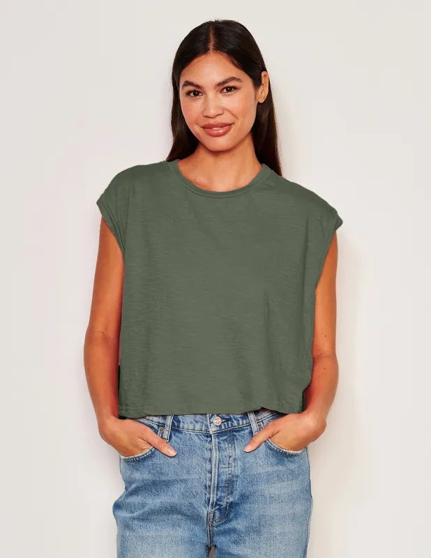 Sundry Muscle Tank in Signature Green sold by Sundry