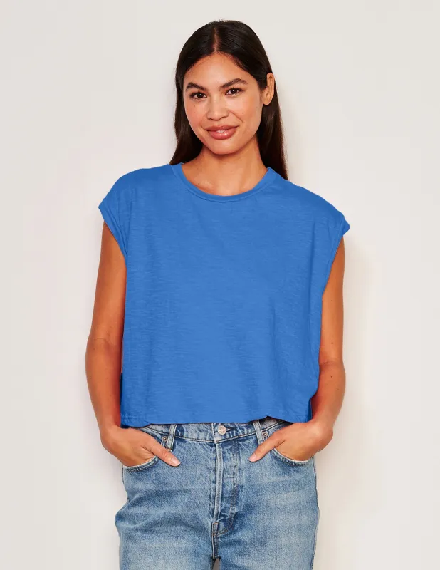 Sundry Muscle Tank in Lagoon Blue sold by Sundry