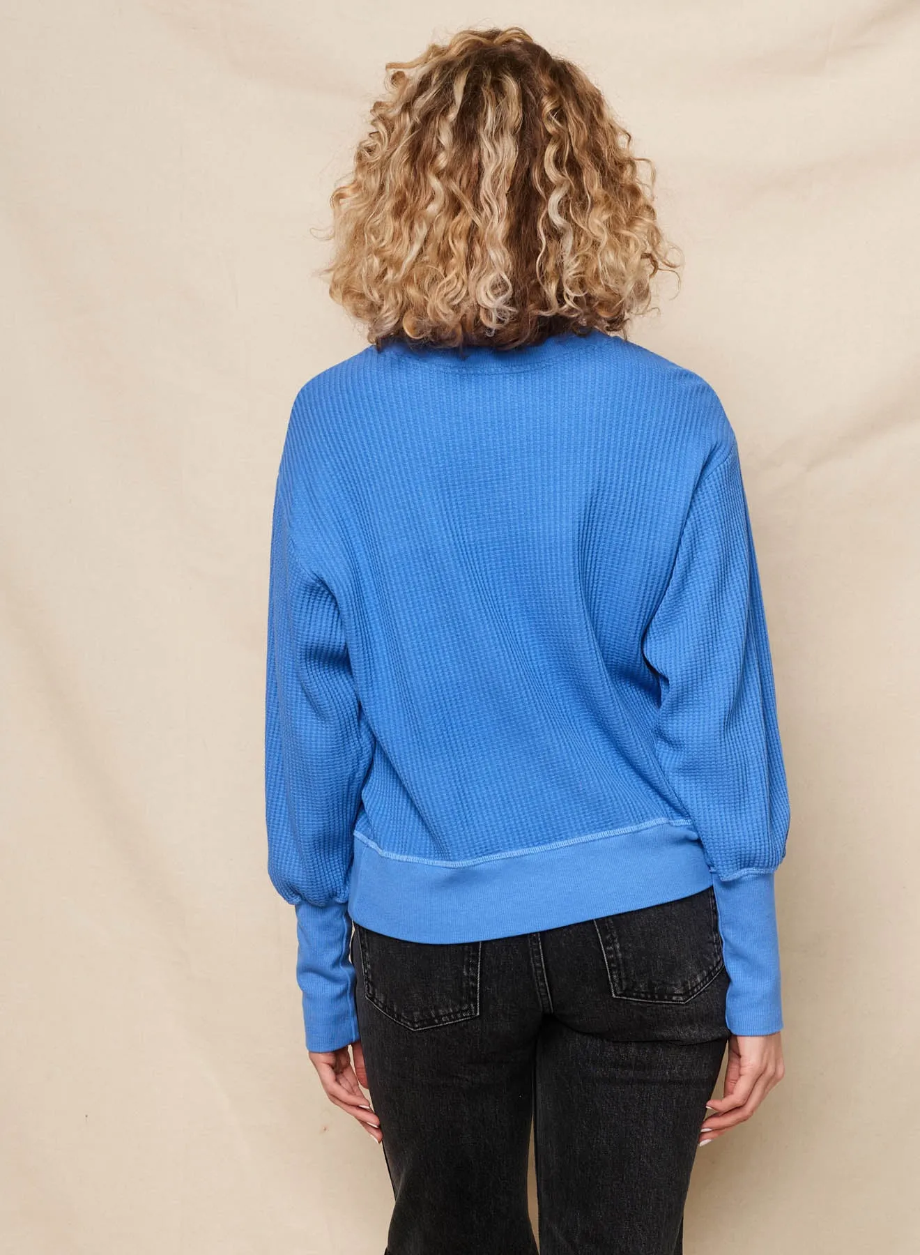 Sundry Bonjour Embroidery Oversized Popover in Lagoon Blue sold by Sundry product image thumbnail 3