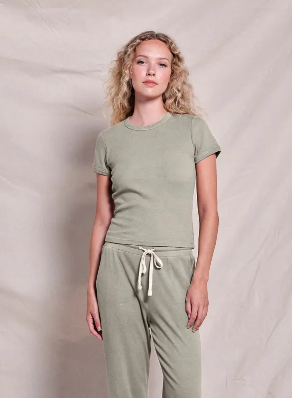 Sundry Shrunken Tee in Olive Oil sold by Sundry