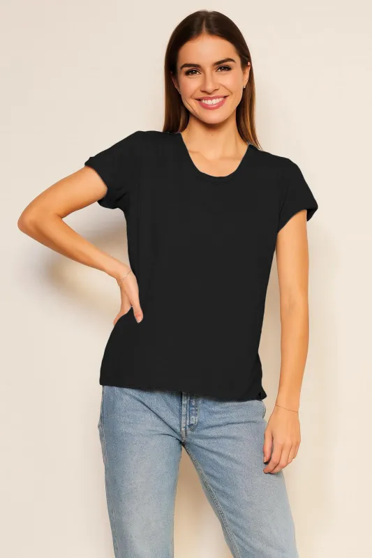 Sundry Rolled Sleeve Tee in Black sold by Sundry