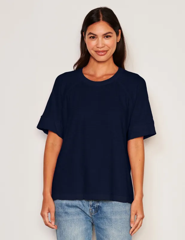 Sundry Boyfriend Tee in Deep Navy made by Sundry